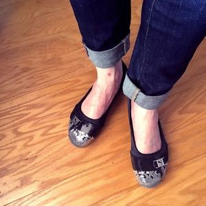 Puma Sabadella Black and Silver Sequin Flats